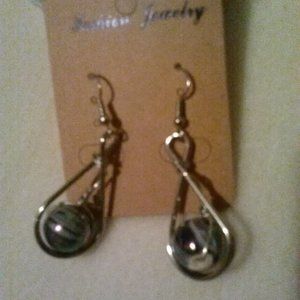 Women's Handmade Black Spiral Beads in a Hoop